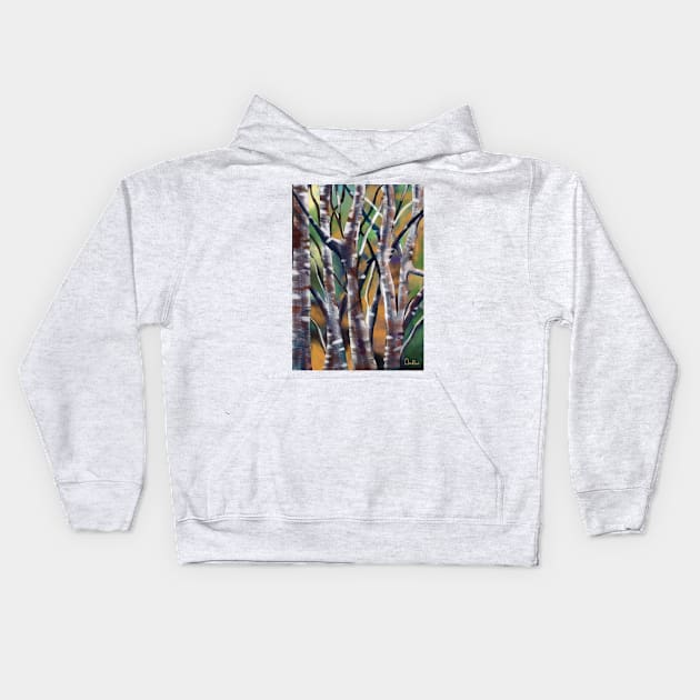 Abstract Birch Trees. Artwork By Annalisa Amato Kids Hoodie by annalisaamato